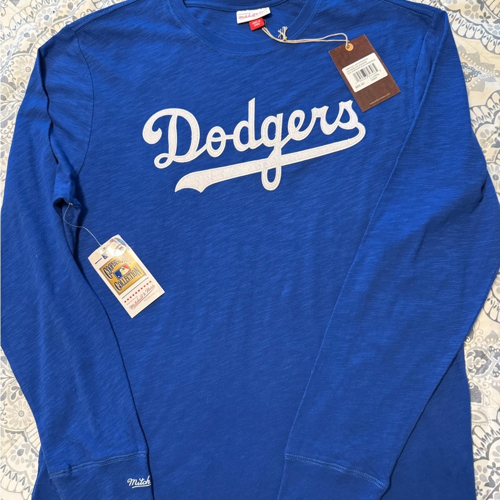 Mitchell & Ness Blue Long Sleeve Dodgers Tee